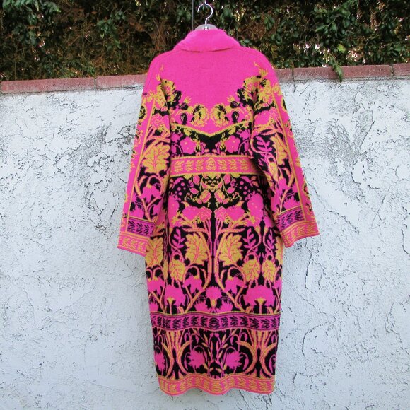 Vertigo Paris floral bloom & plush shawl collar duster coat L - Picture 7 of 9